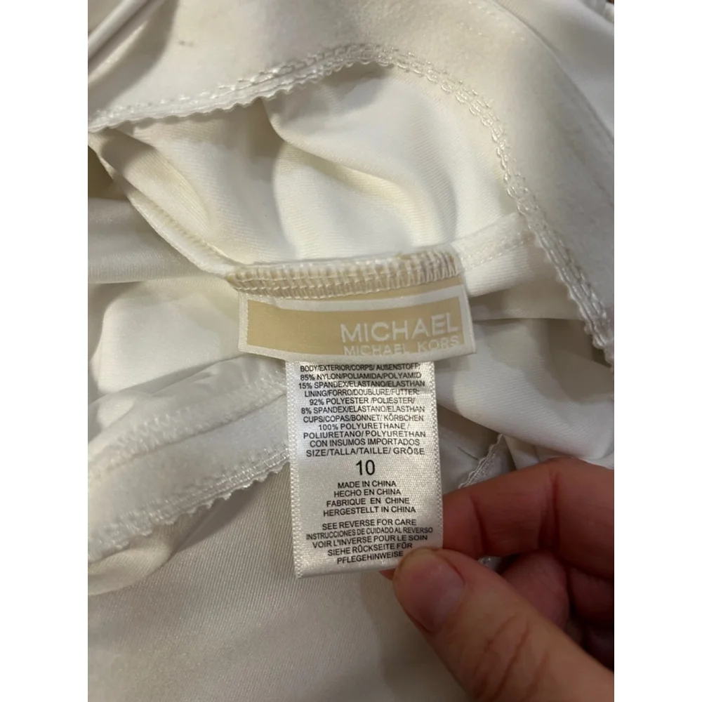 Michael Kors One-Shoulder Swimsuit Size 10 White